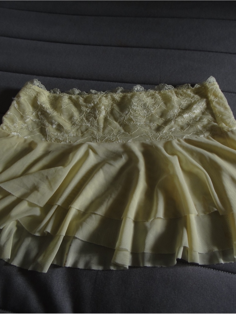 I.AM.GIA Pale Yellow Lace-Trim Skirt